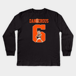 Dangerous 6 Fan Football Lover Kids Long Sleeve T-Shirt